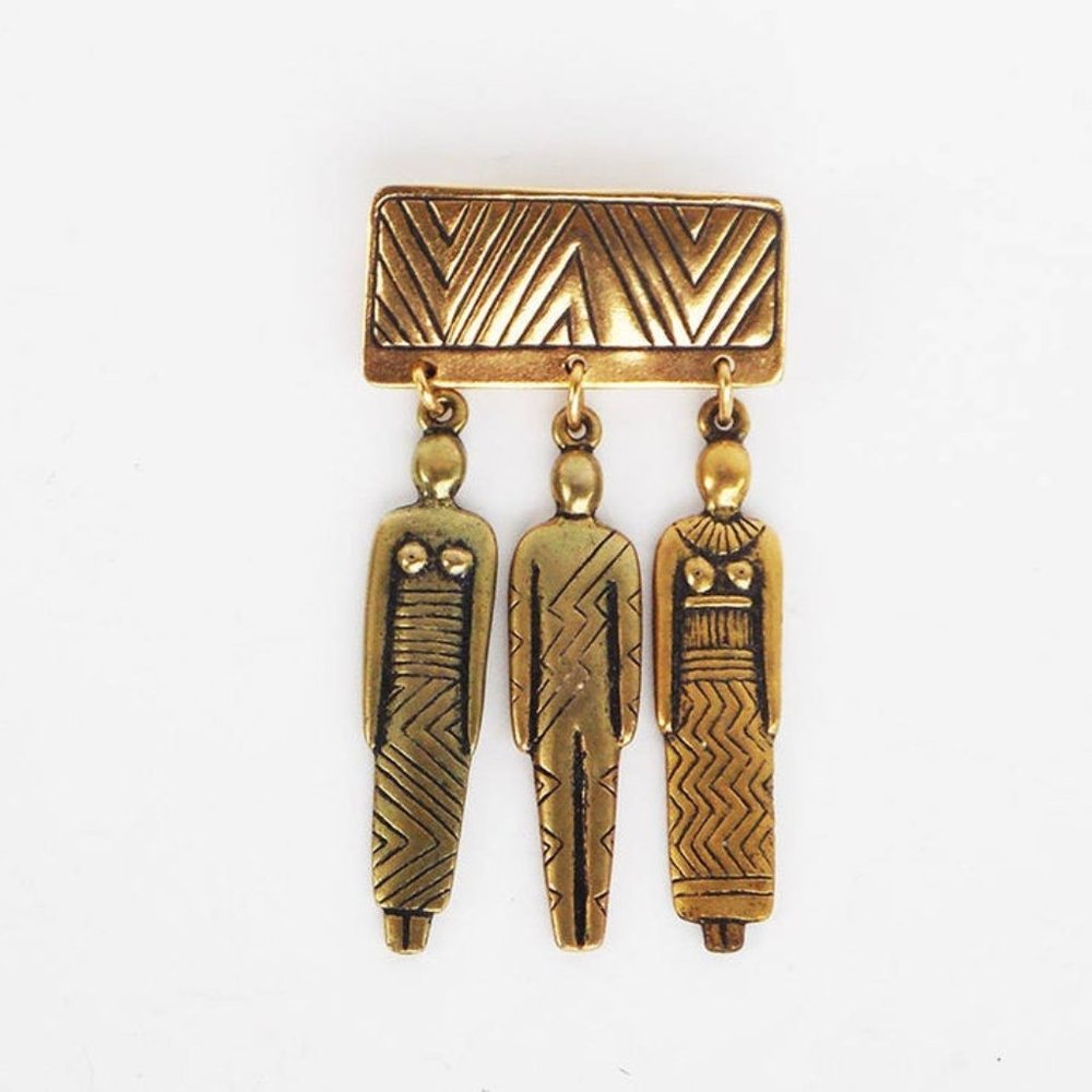 stylized brooch, vintage 1980,  Laurel Burch